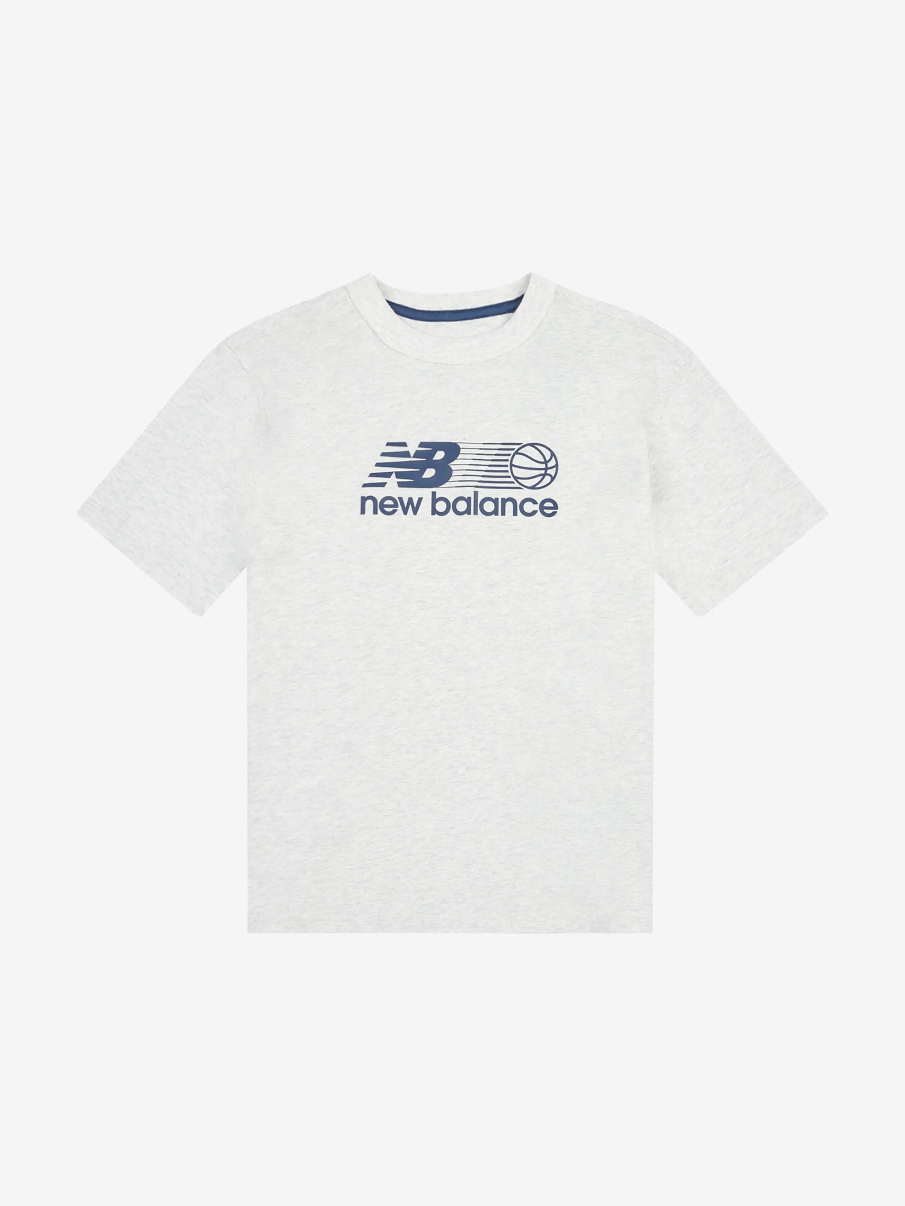 New Balance Boys Basketball Branded Graphic T-Shirt in Grau