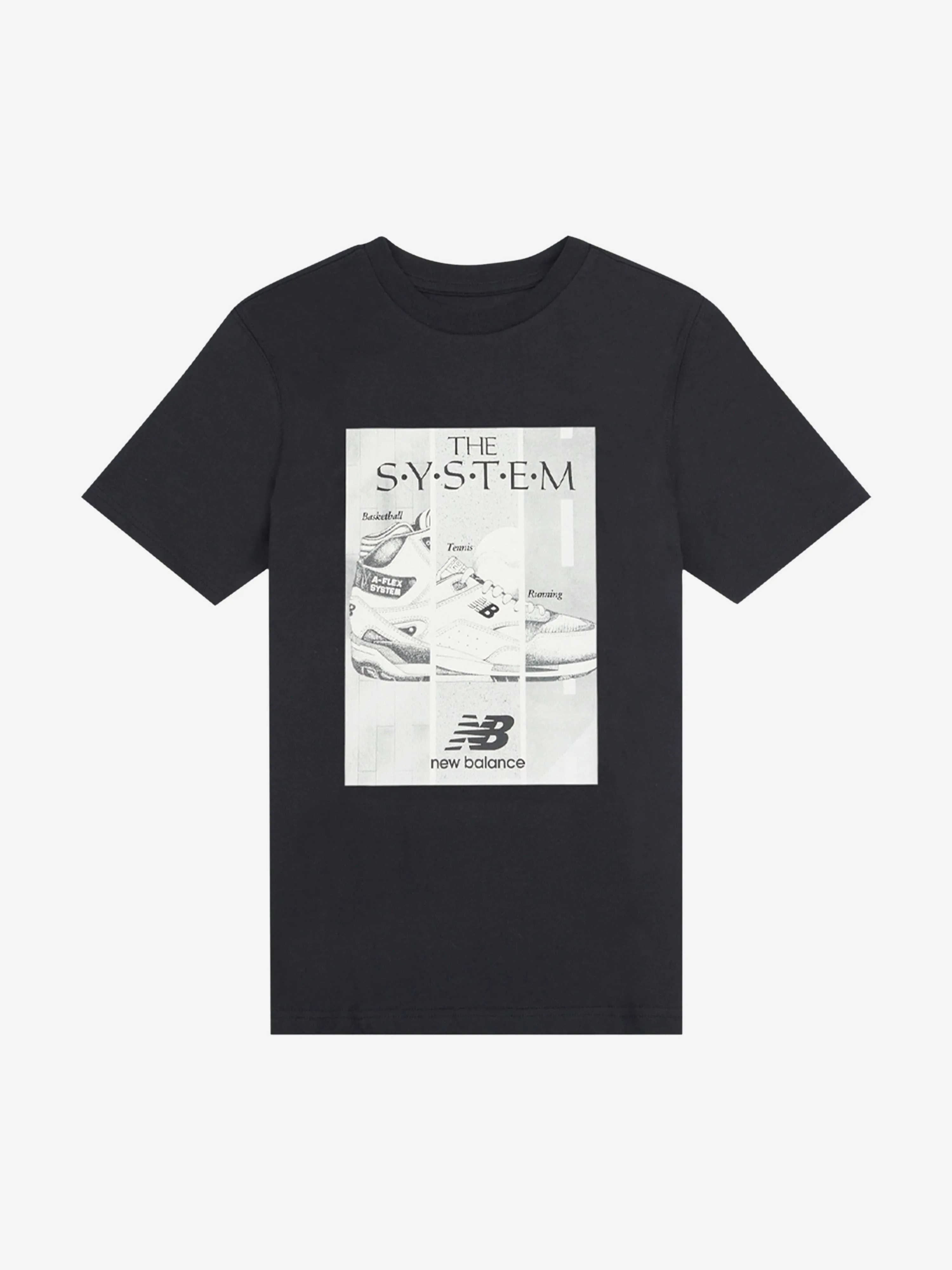 New Balance Jungen The System Grafik T-Shirt und Shorts Set in Schwarz