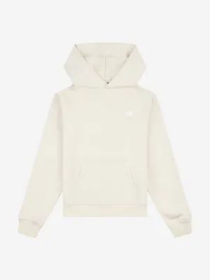New Balance Mädchen French Terry Kapuzenpullover mit kleinem Logo in Beige