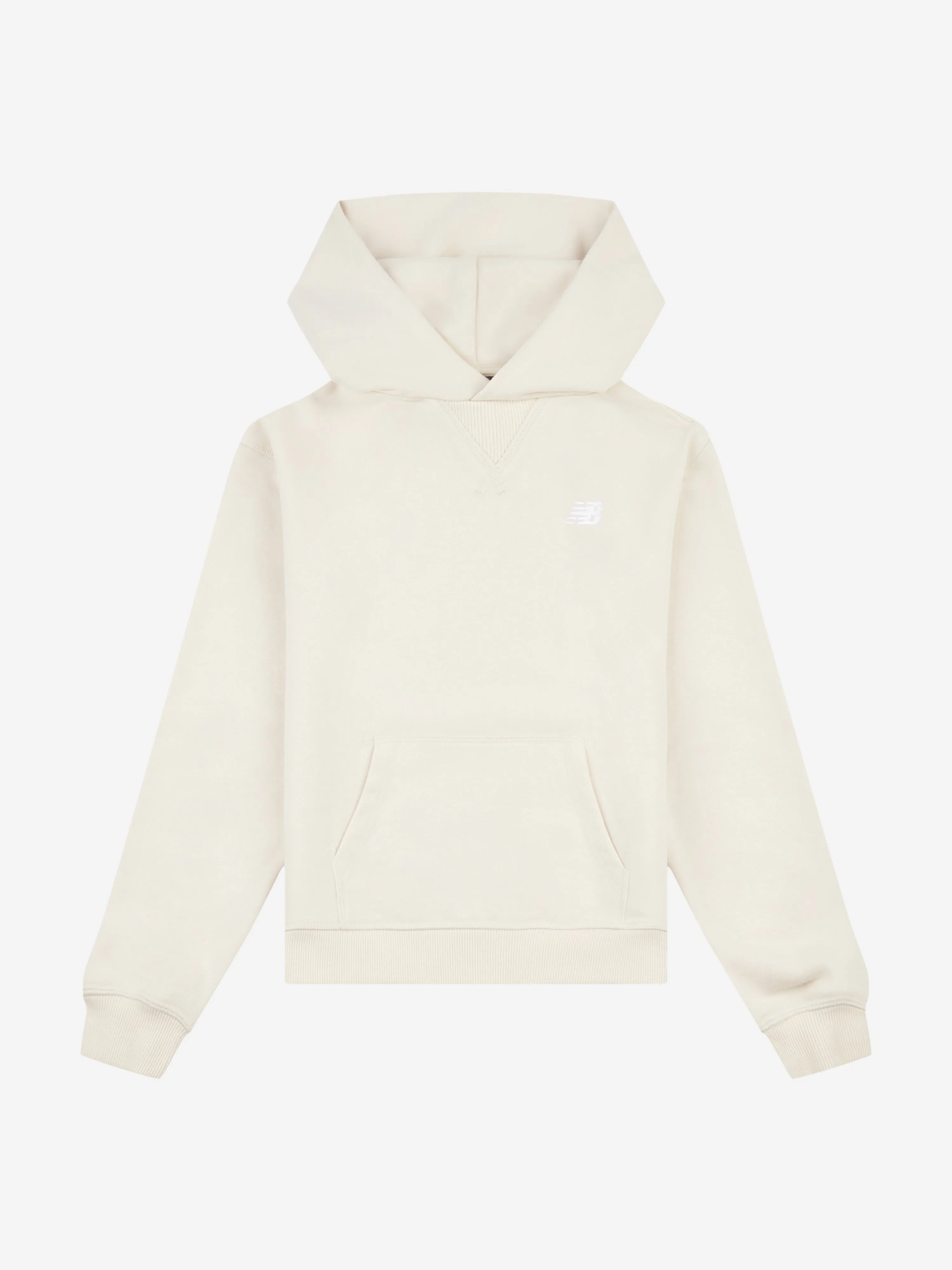New Balance Mädchen French Terry Kapuzenpullover mit kleinem Logo in Beige