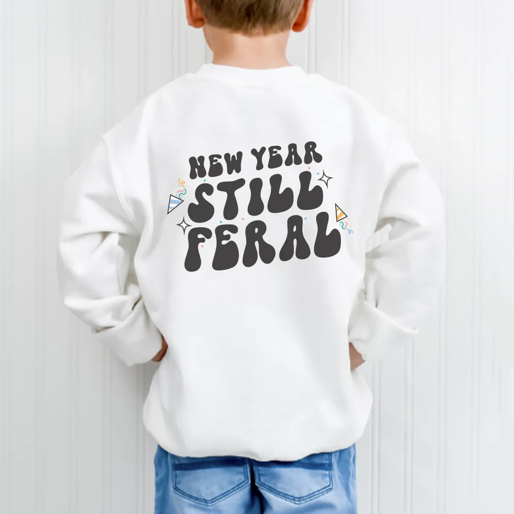 New Year Still Feral Back Logo Kids Sweatshirt girls skirts clearance
