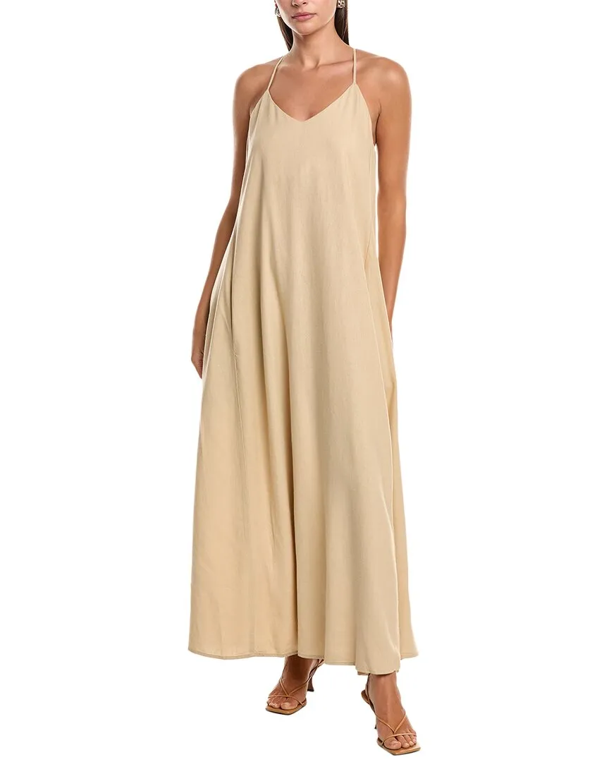 Nicole Miller Jade Linen-Blend Maxi Dress