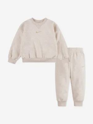 Nike Kids Essential Fleece Tracksuit in Elfenbein