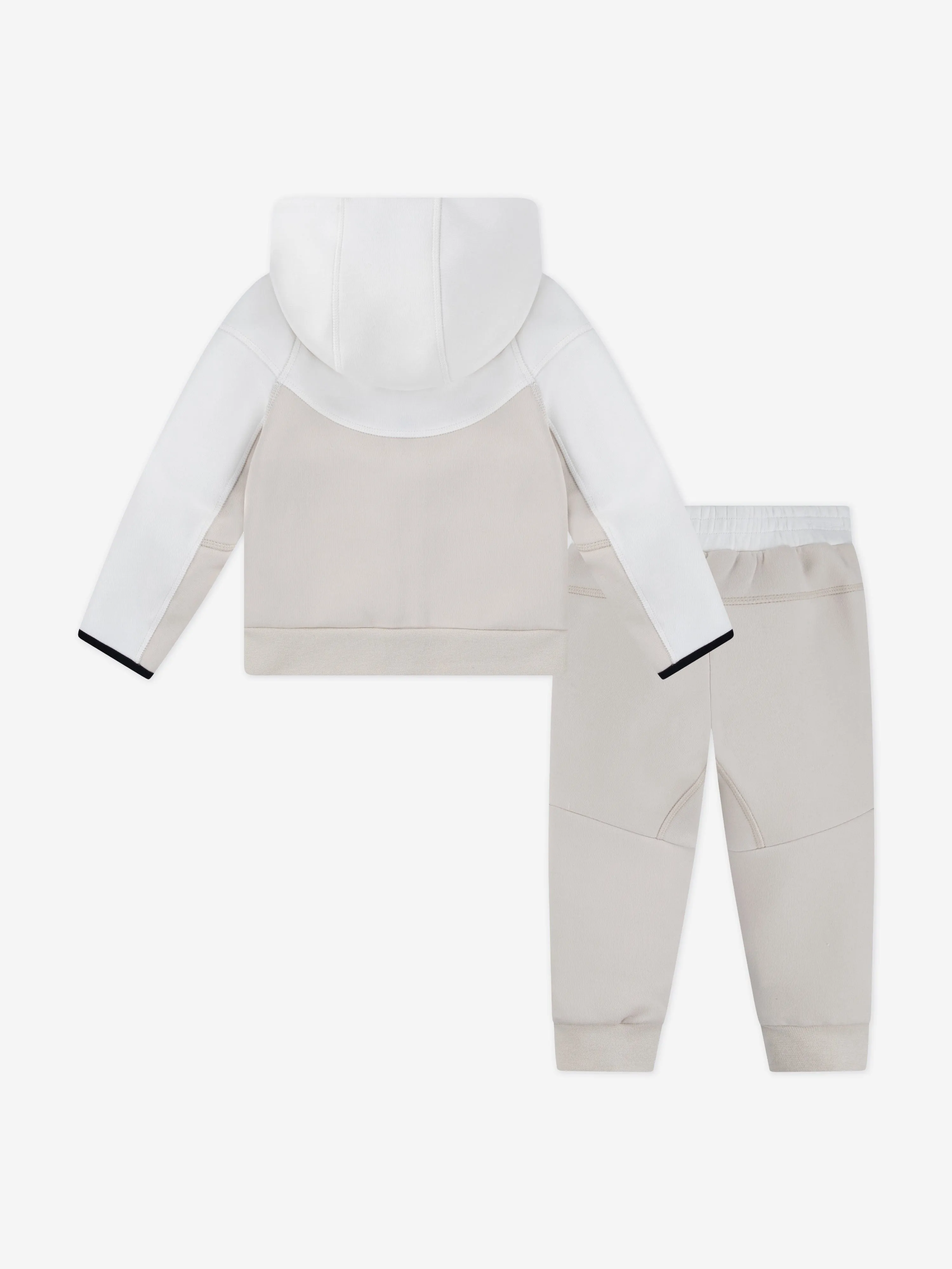 Nike Kids Tech Fleece Kapuzen-Jacke mit Reißverschluss und Jogginghose in Beige