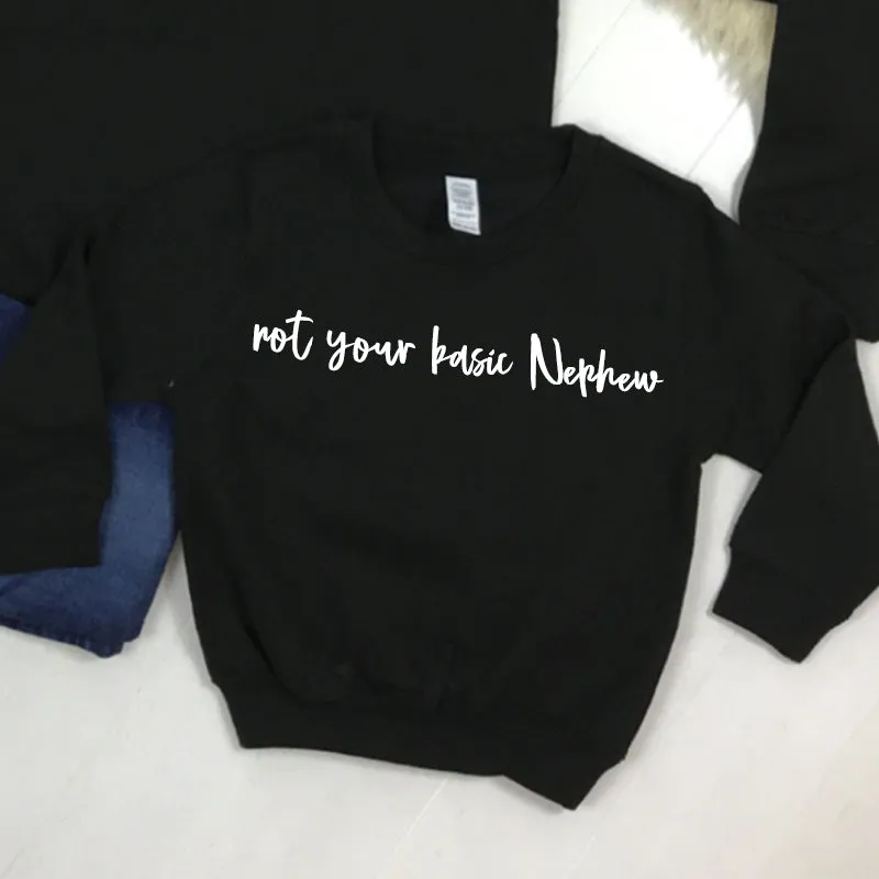 Not Your Basic Auntie & Basic Nephew Matching Sweatshirts Black (MRK X)