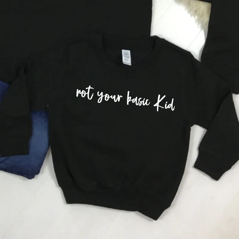 Not Your Basic Mama & Kid Matching Black Sweatshirts (MRK X)