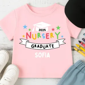 Nursery Graduate 2025 Personalised Crayon Tee girls pajamas promo