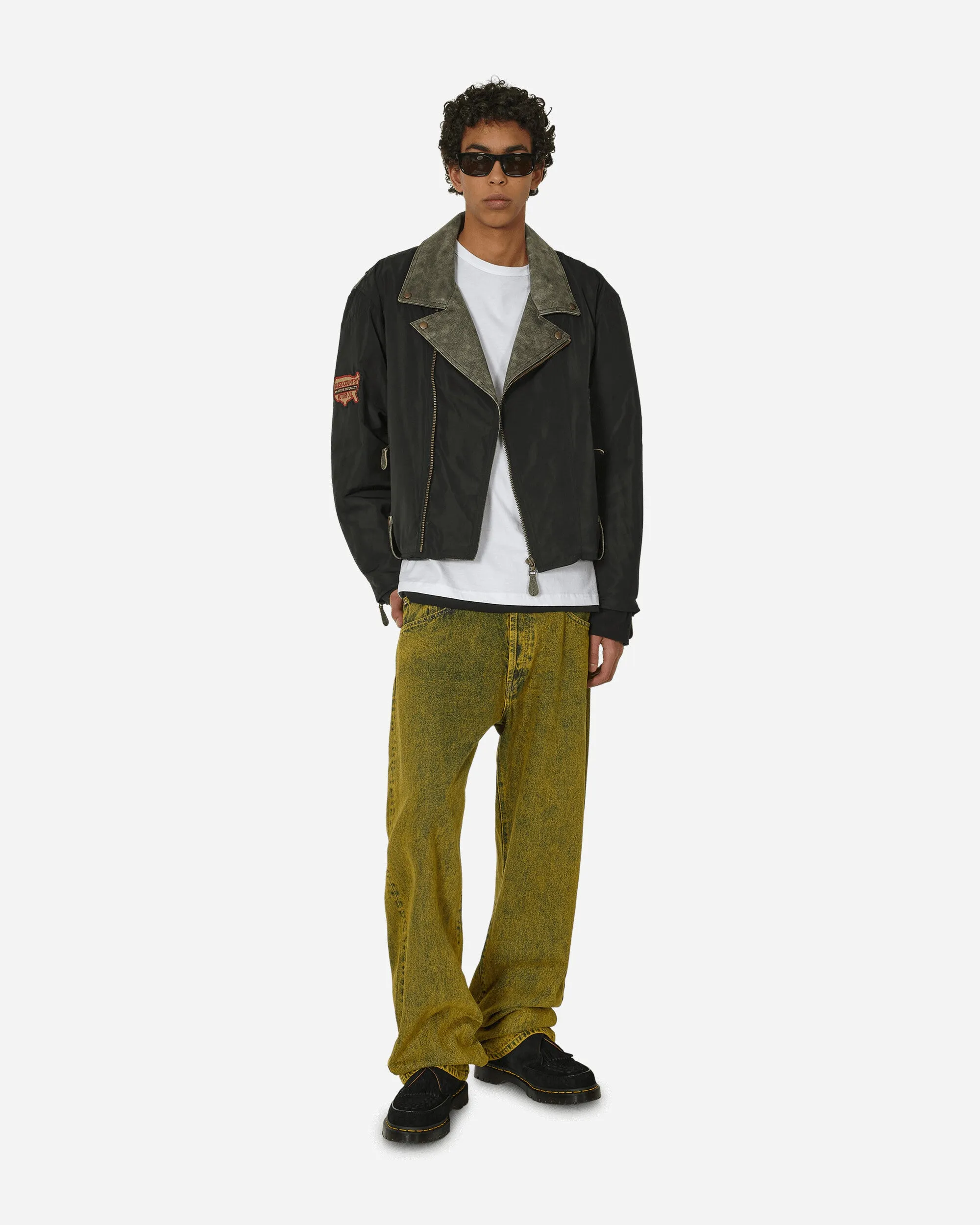 Nylon-Motorradjacke Tiefschwarz
