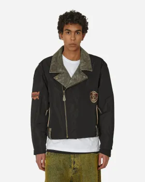 Nylon-Motorradjacke Tiefschwarz