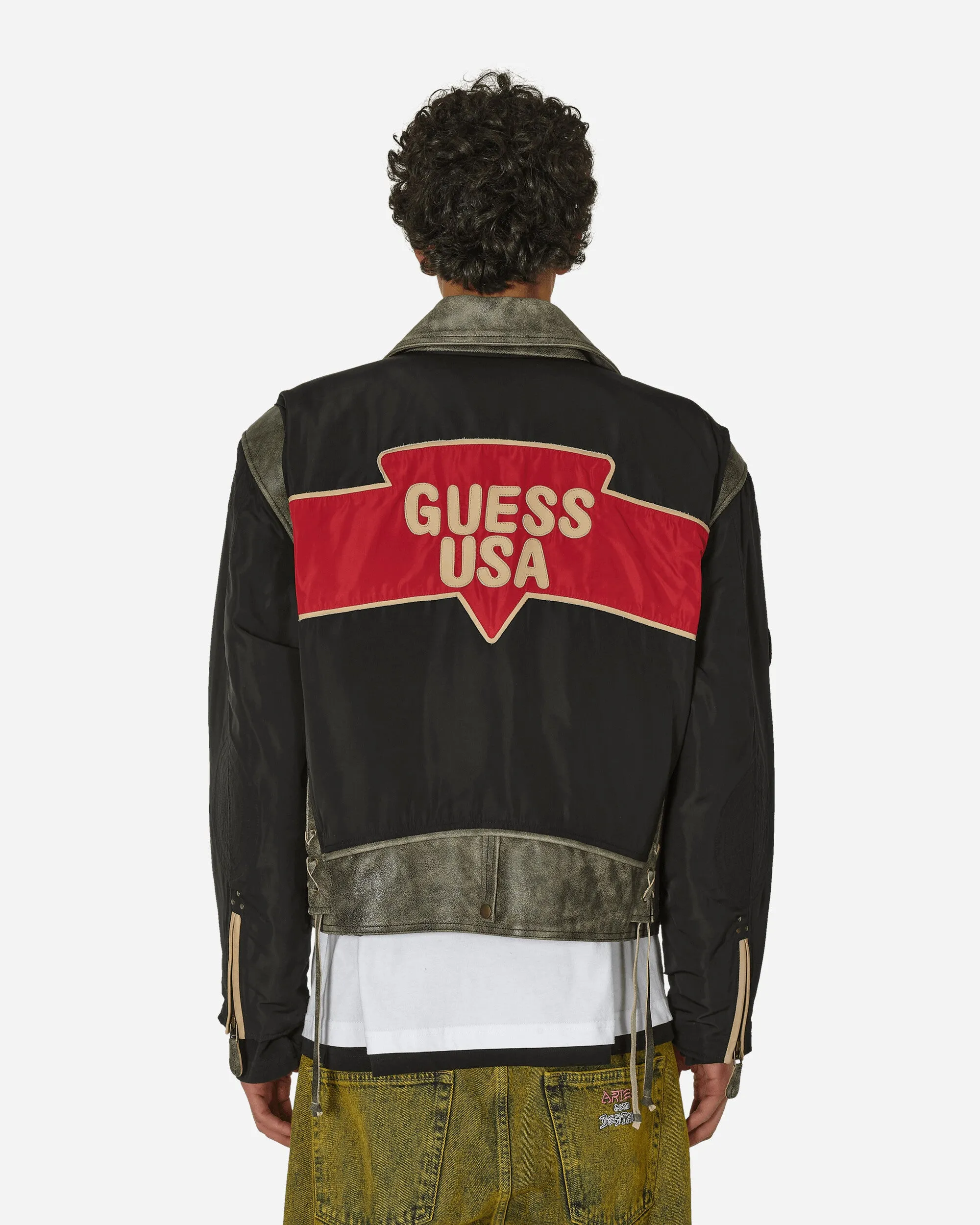 Nylon-Motorradjacke Tiefschwarz