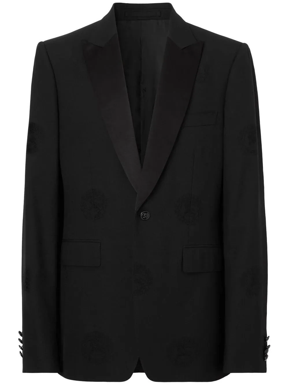 Oak Leaf Crest Jacquard Tuxedo Jacket winter jackets clearance