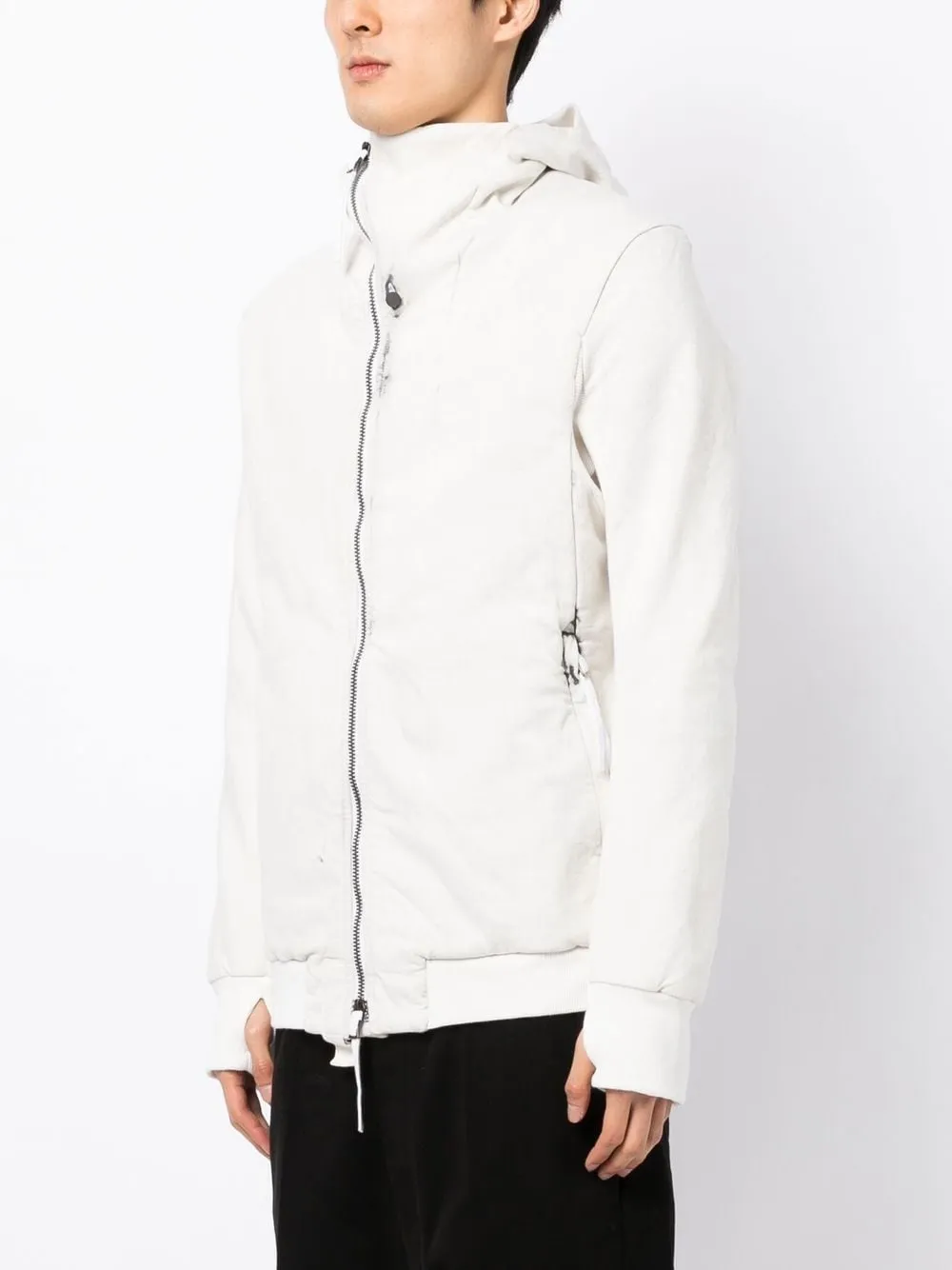 Off-Centre Zip-Up Hooded Jacket