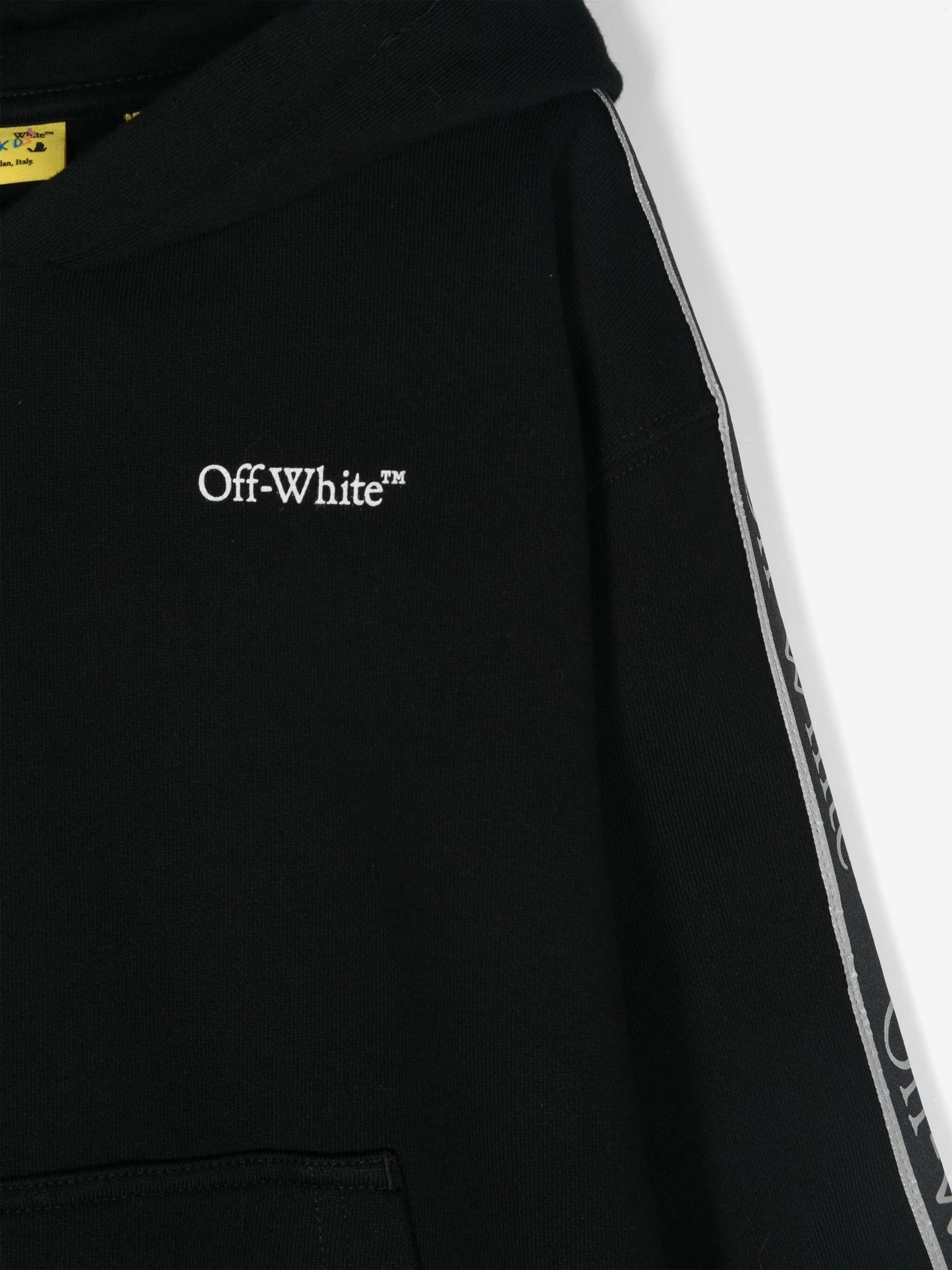 Off-White Boys Bookish Logo Band Hoodie in Schwarz