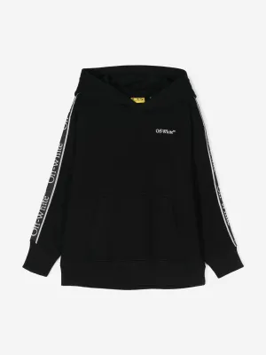 Off-White Boys Bookish Logo Band Hoodie in Schwarz