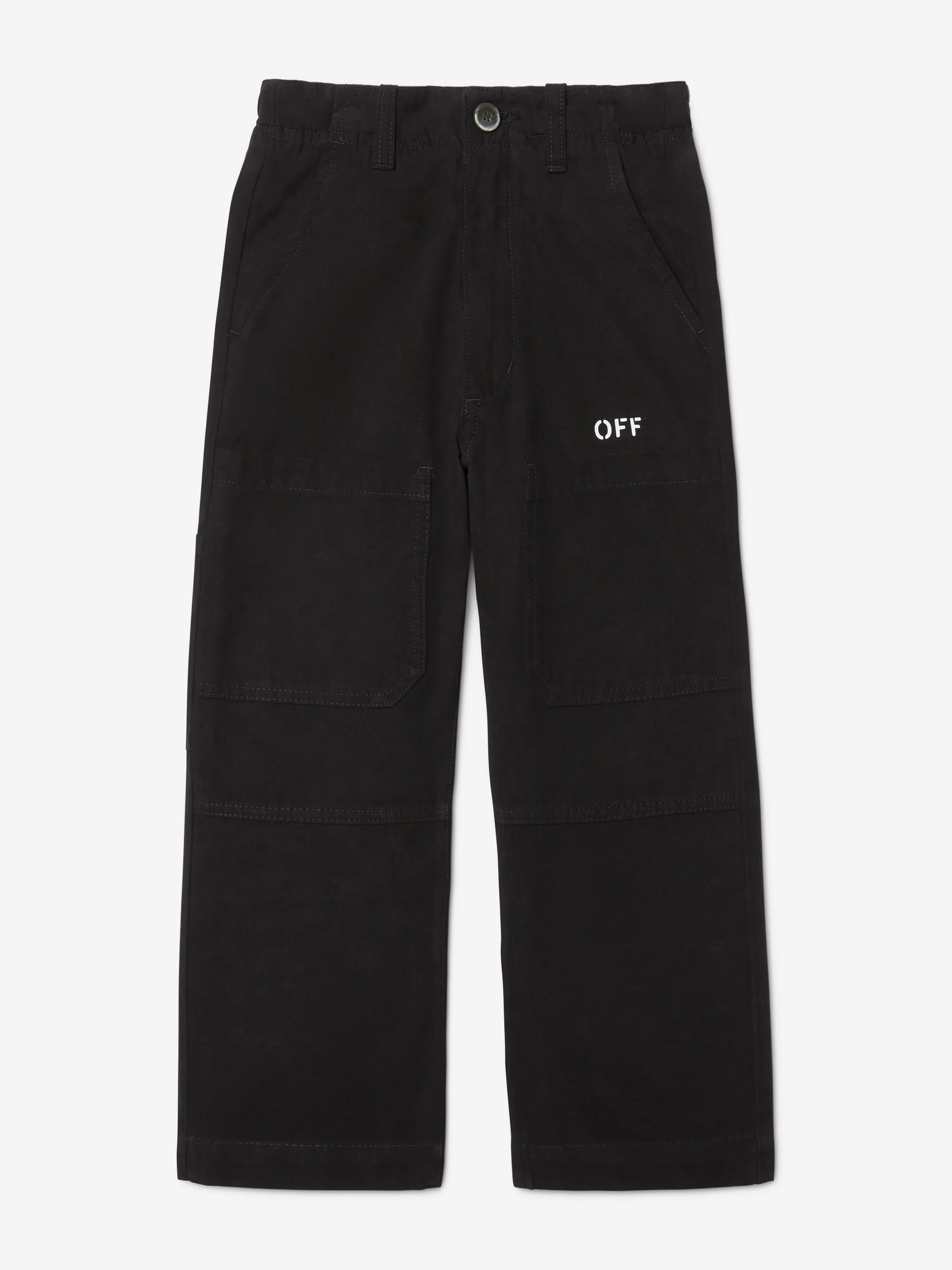 Off-White Boys Off Stamp Klare Arbeiterhose in Schwarz