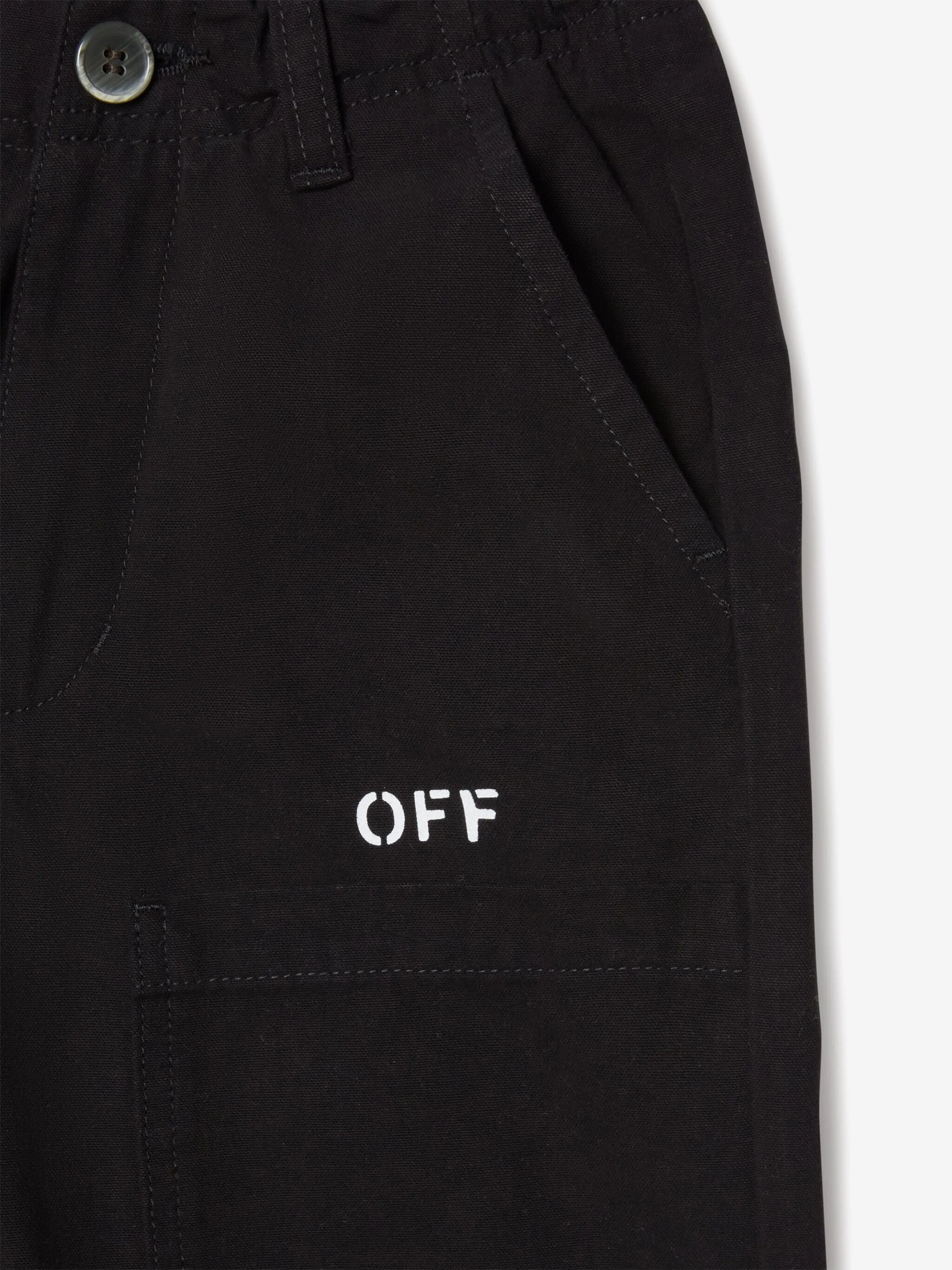 Off-White Boys Off Stamp Klare Arbeiterhose in Schwarz