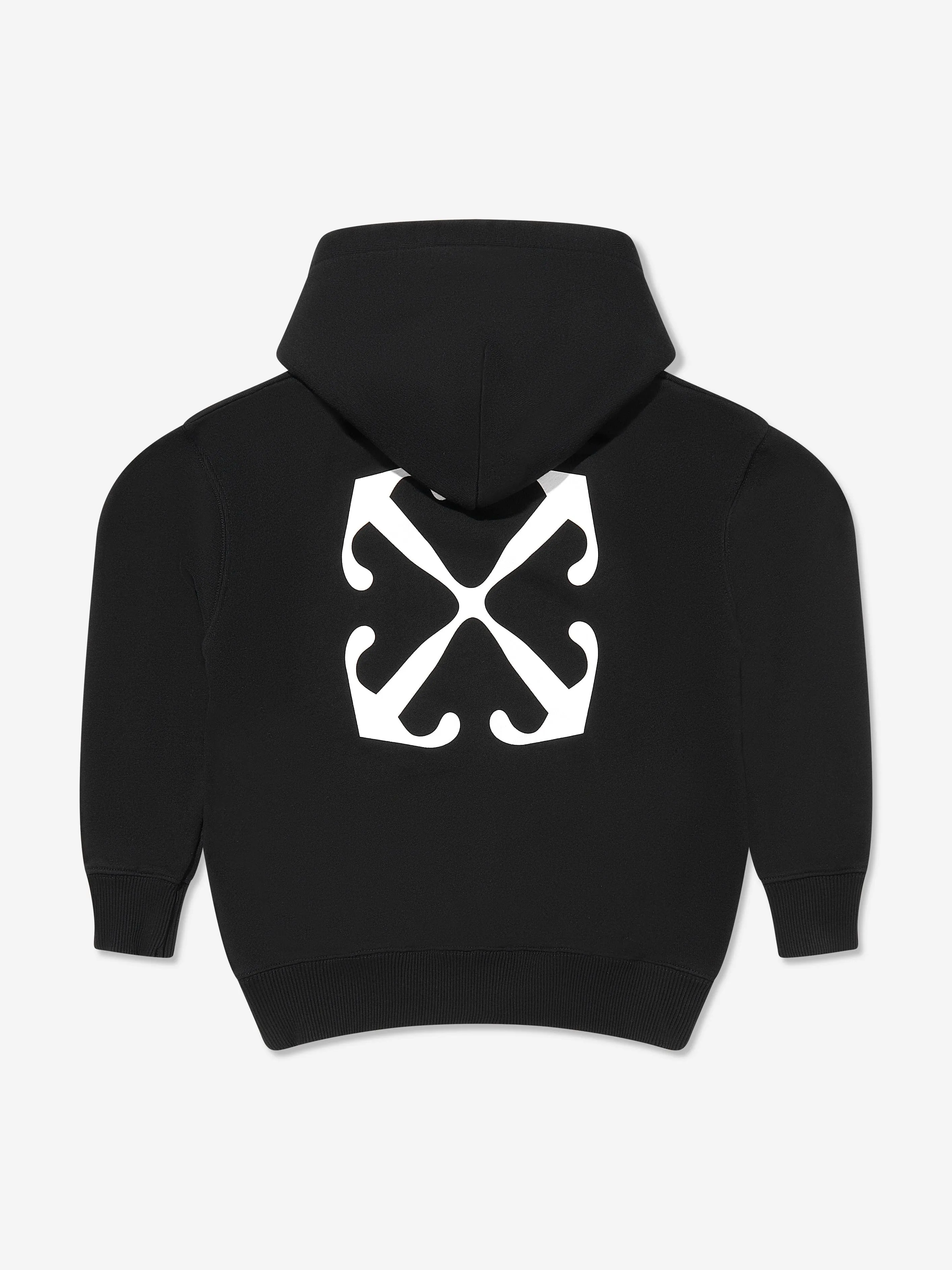 Off-White Kids Off Stamp Plain Hoodie in Schwarz