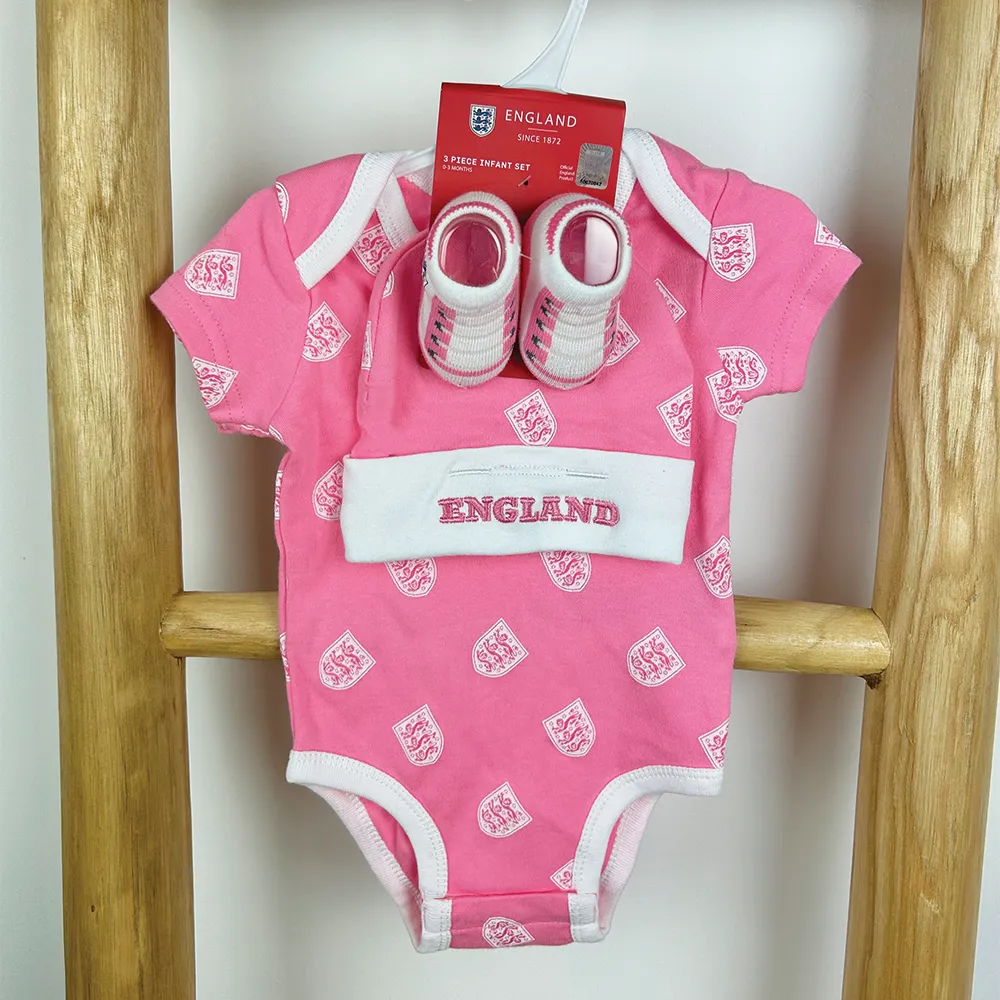 Official England 3 Piece Baby Set - Pink