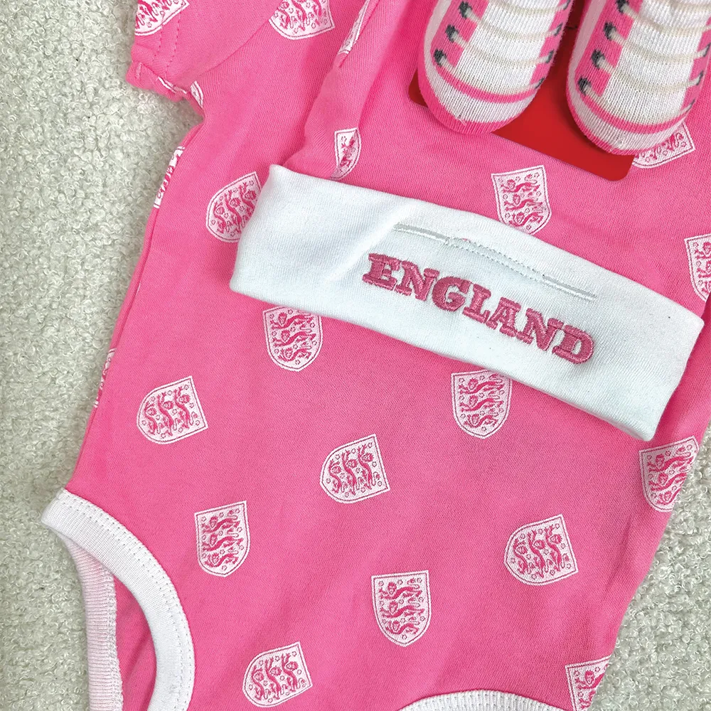 Official England 3 Piece Baby Set - Pink