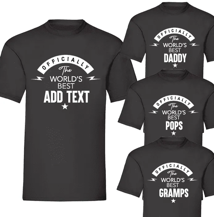 Officially The Best - Add Your Own Text - Black Tee (MRK X) Grandparent Clothing - grandpa clothes outlet