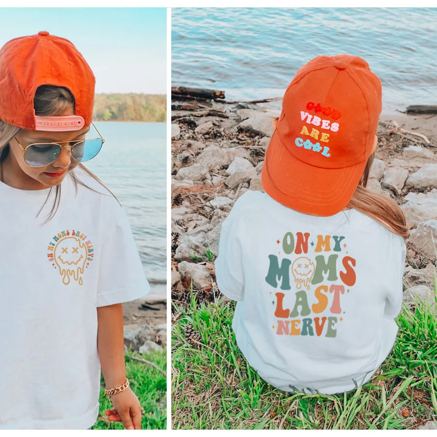 On Moms Last Nerve Front & Back T-Shirt boys apparel promo code