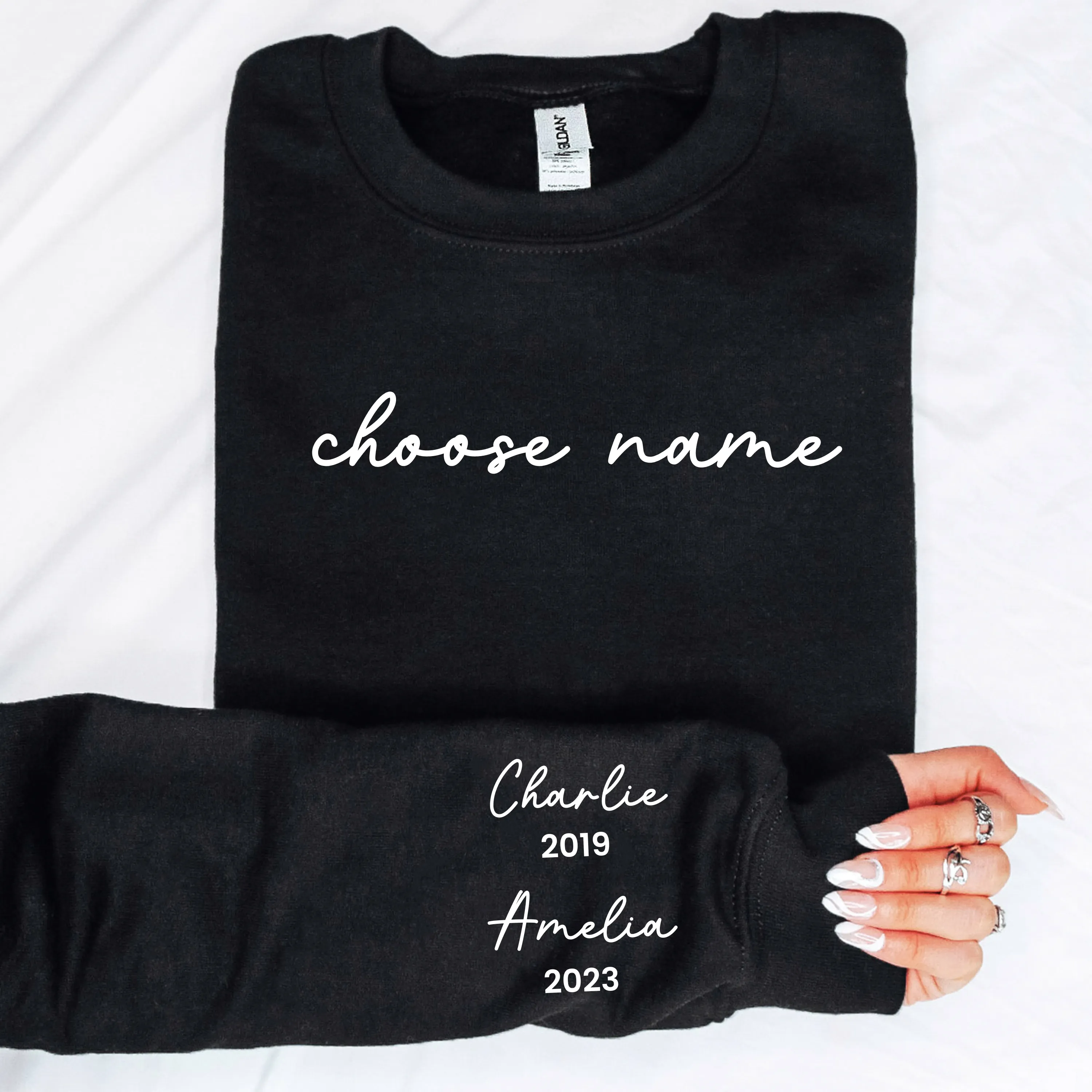 On My Sleeve Choose Your Name Personalised Sweatshirt Grandparent Clothing - grandma outfits sale