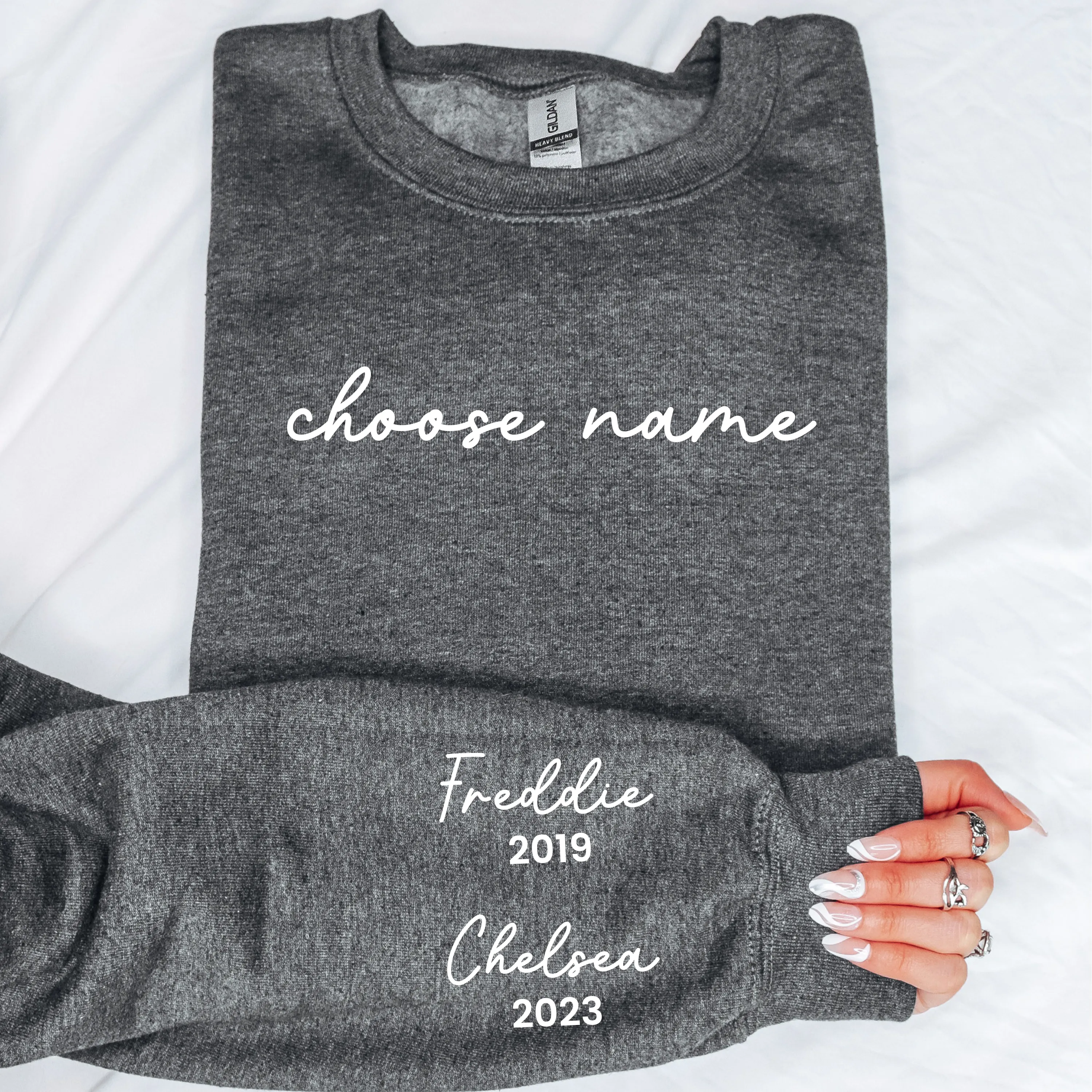 On My Sleeve Choose Your Name Personalised Sweatshirt postpartum clothes sale