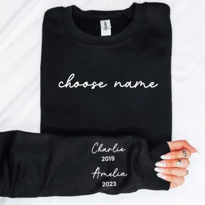 On My Sleeve Choose Your Name Personalised Sweatshirt Grandparent Clothing - grandma outfits sale