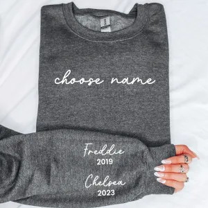On My Sleeve Choose Your Name Personalised Sweatshirt postpartum clothes sale