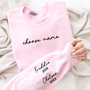On My Sleeve Choose Your Name Personalised Sweatshirt Grandparent Clothing - grandma outfits sale