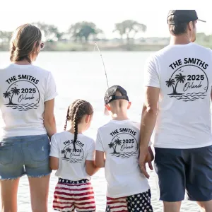 On Our Hols 25 - Personalised Back Logo Family Matching T-Shirts- White nursing tops best deals