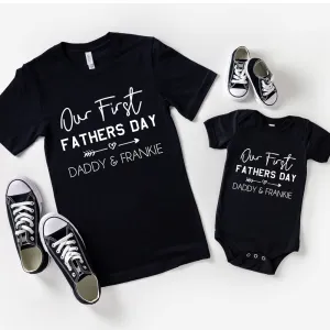 Our First Father's Day Matching T-Shirt/Bodysuit mens dad clothes online