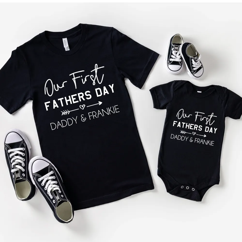 Our First Father's Day Matching T-Shirt/Bodysuit mens dad clothes online