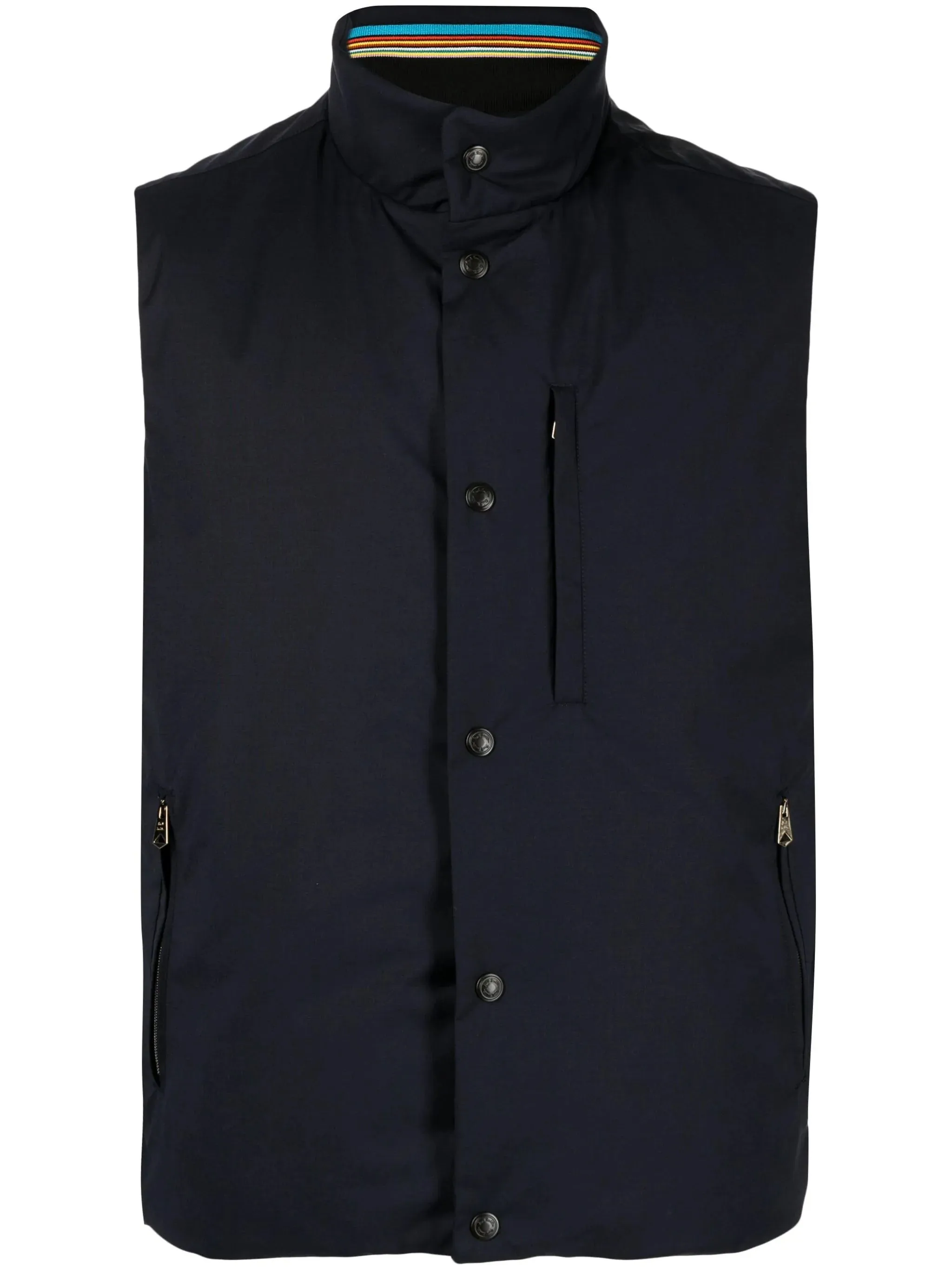 Padded Press-Stud Fastening Vest winter jackets clearance