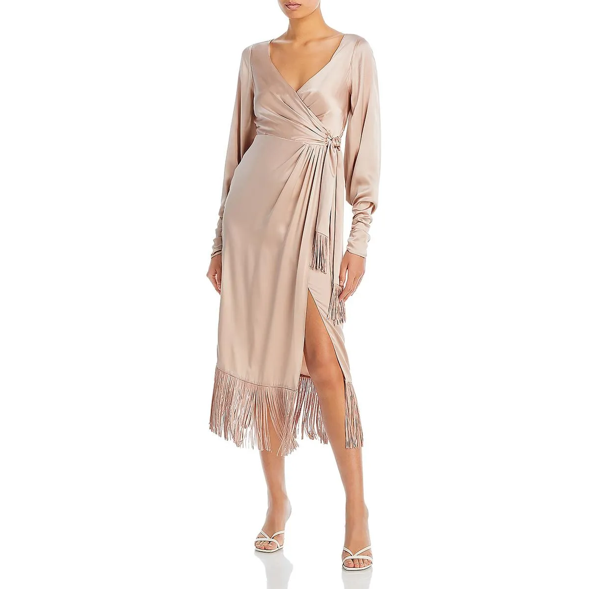 Page Womens Silk Faux Wrap Wrap Dress