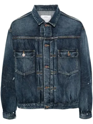 Paint-Splatter Denim Jacket winter jackets clearance
