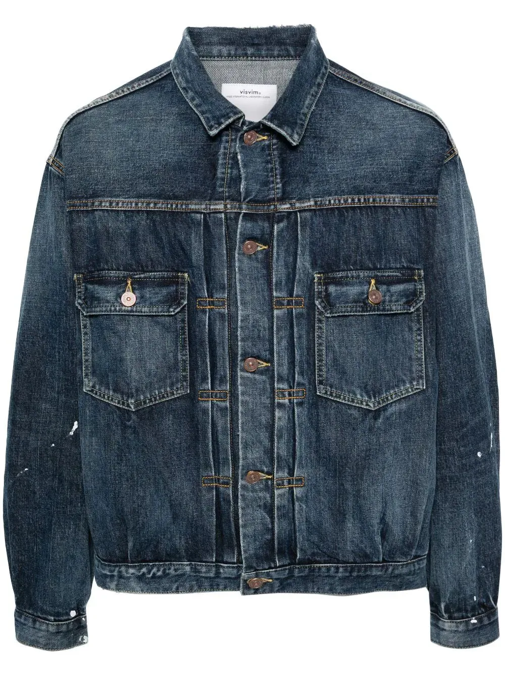 Paint-Splatter Denim Jacket winter jackets clearance