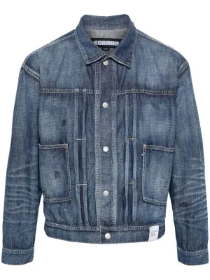 Paint Splatter-Detail Denim Jacket winter jackets clearance