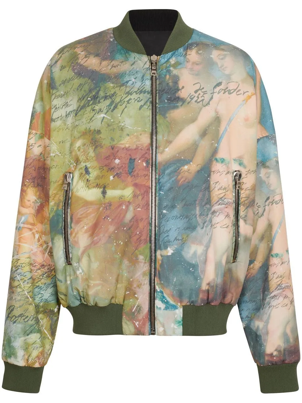 Painting-Print Reversible Bomber Jacket winter jackets clearance