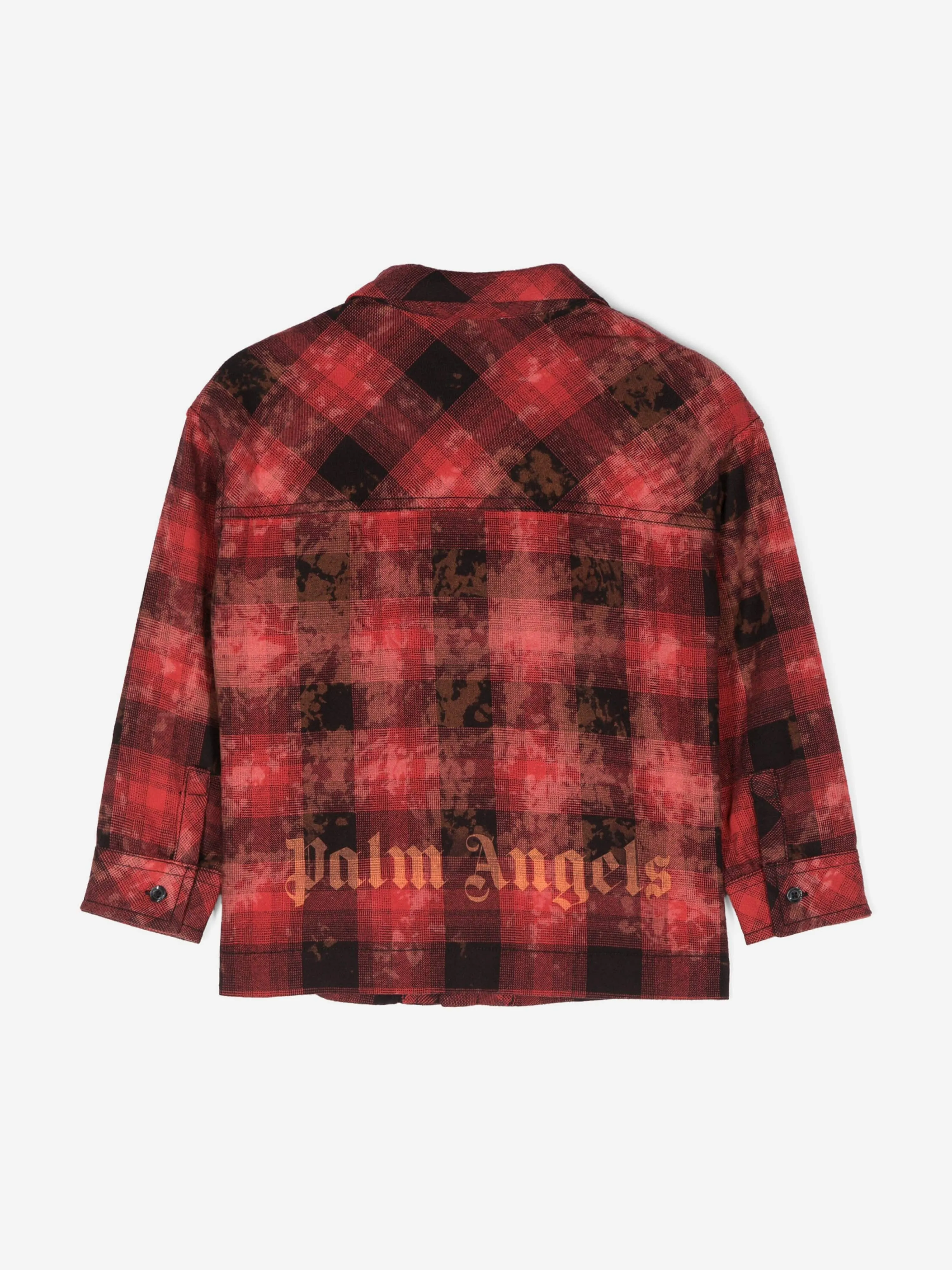 Palm Angels Jungen Bleich-Flanell-Überhemd in Rot
