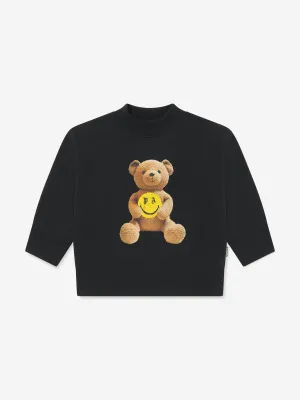 Palm Angels Jungen PA Smiley Bär Sweatshirt in Schwarz