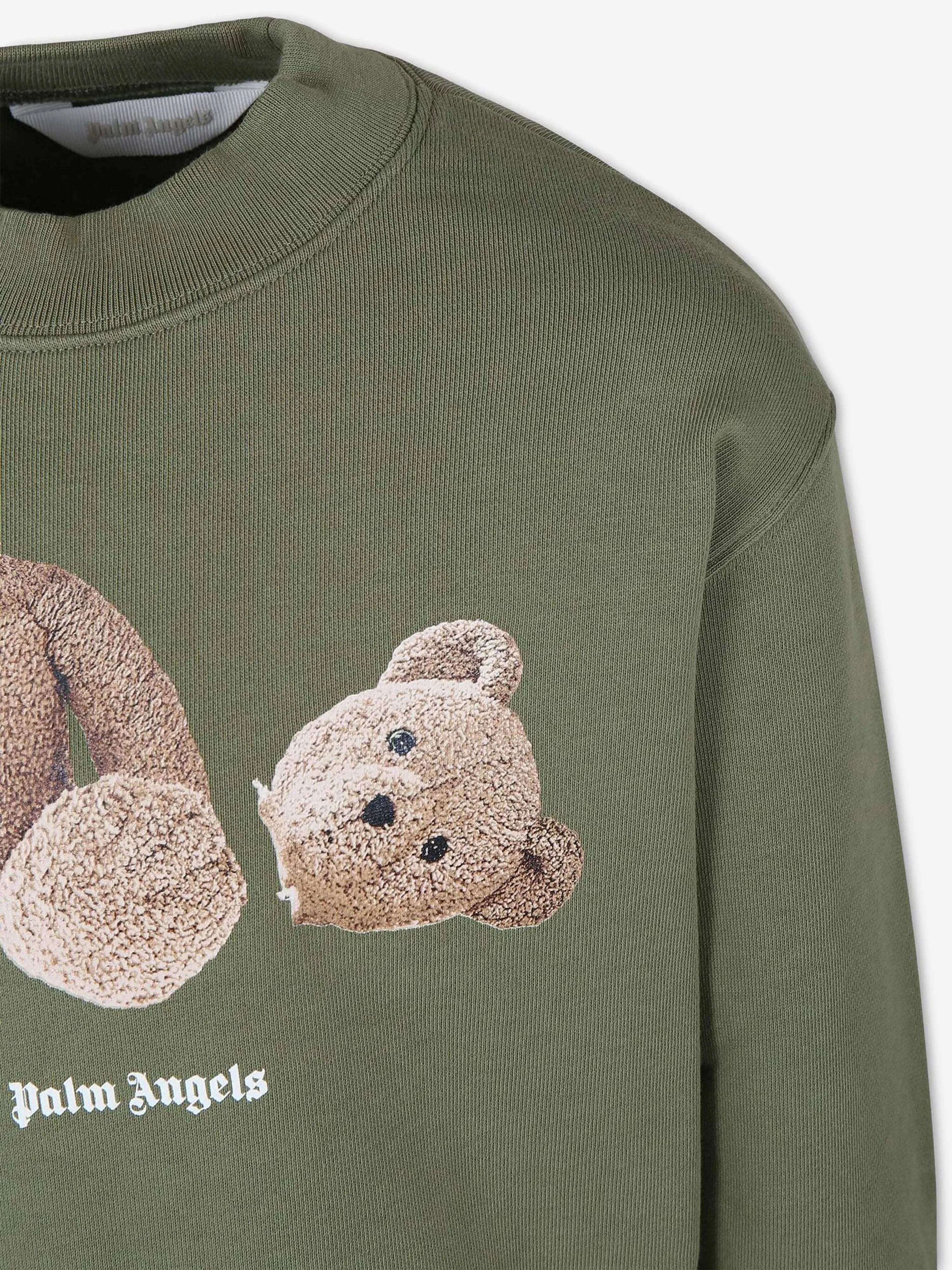 Palm Angels Kids Bären-Crewneck-Sweatshirt in Grün