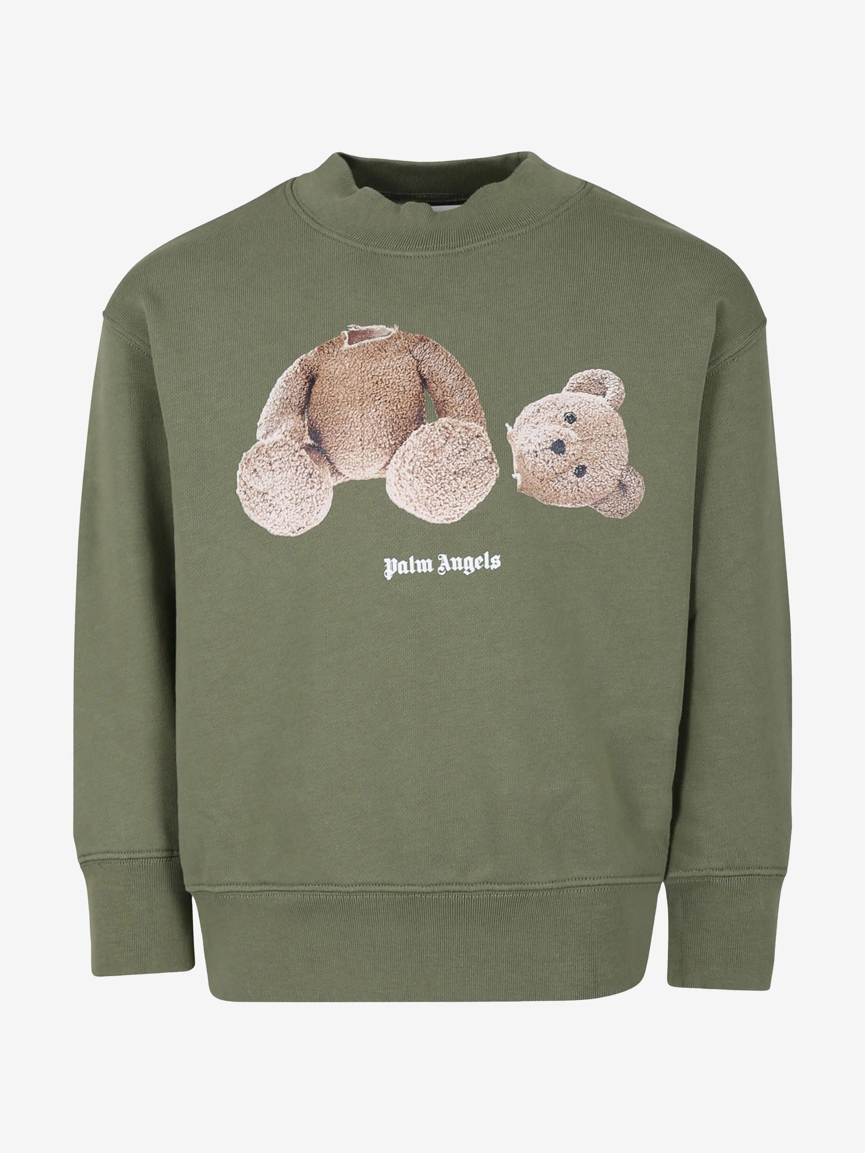 Palm Angels Kids Bären-Crewneck-Sweatshirt in Grün