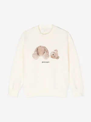 Palm Angels Kids Bären-Crewneck-Sweatshirt in Elfenbein