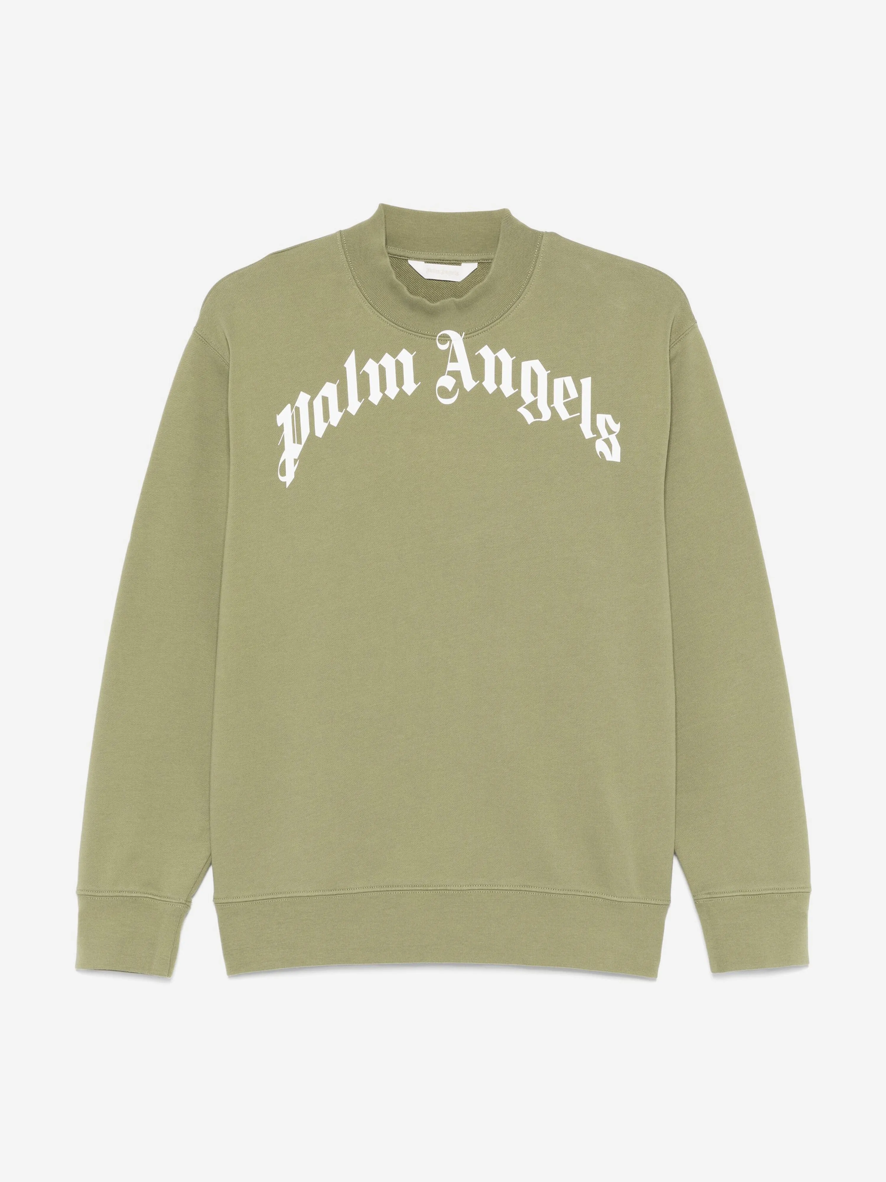 Palm Angels Kids Classic Sweatshirt mit gebogenem Logo in Grün