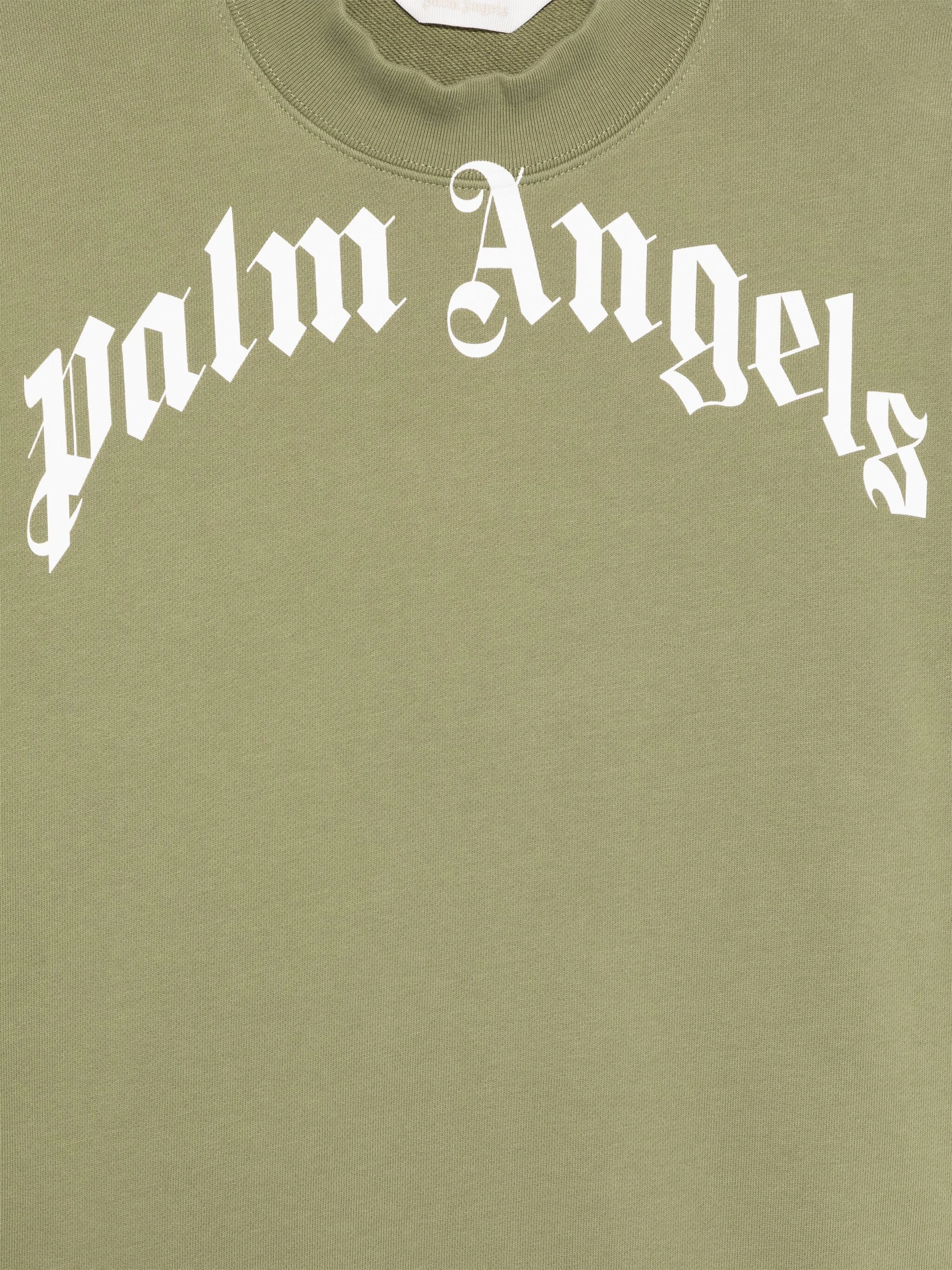 Palm Angels Kids Classic Sweatshirt mit gebogenem Logo in Grün
