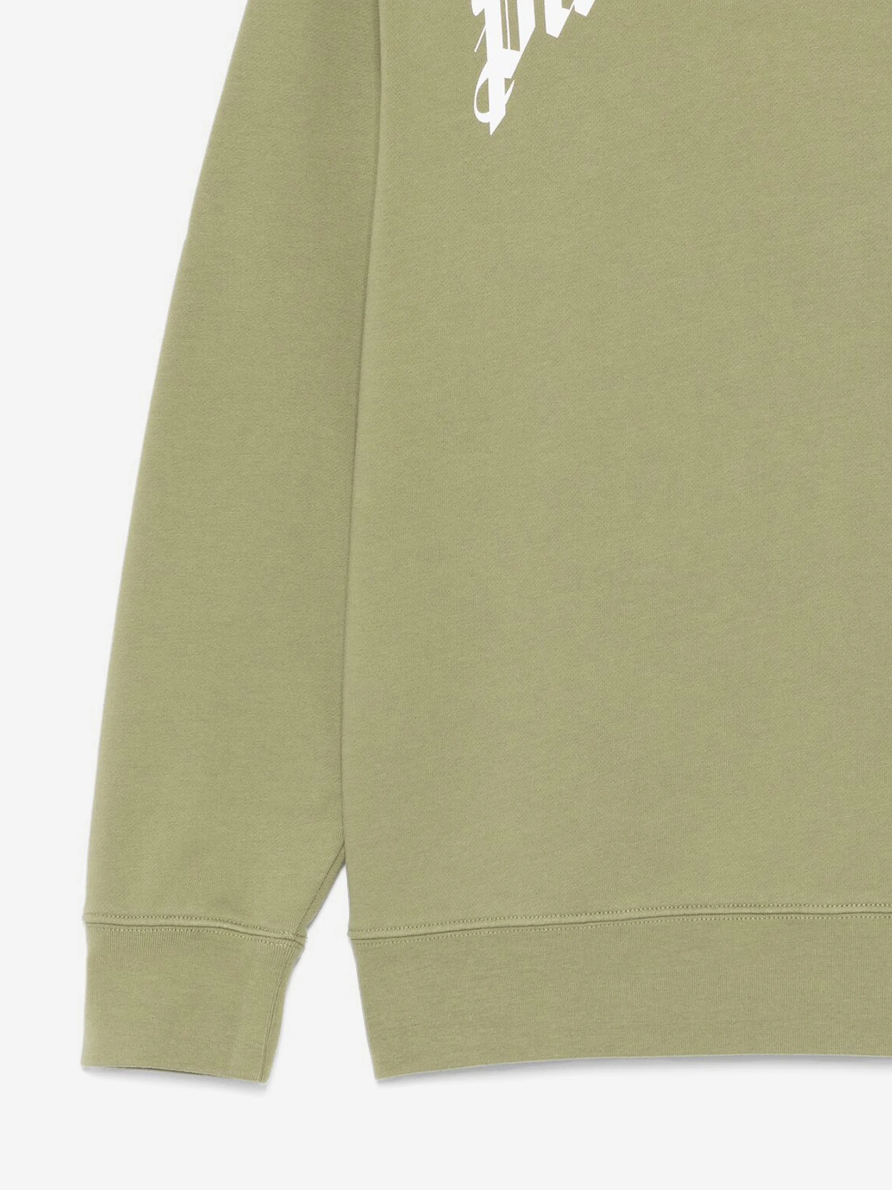Palm Angels Kids Classic Sweatshirt mit gebogenem Logo in Grün
