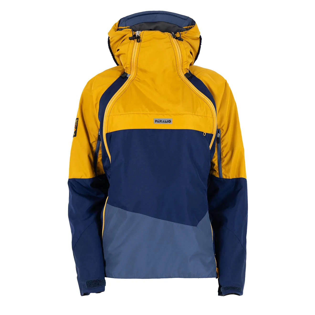 Paramo Womens Velez Evolution Hybrid Smock Midnight / Gold / Indigo raincoats promo code