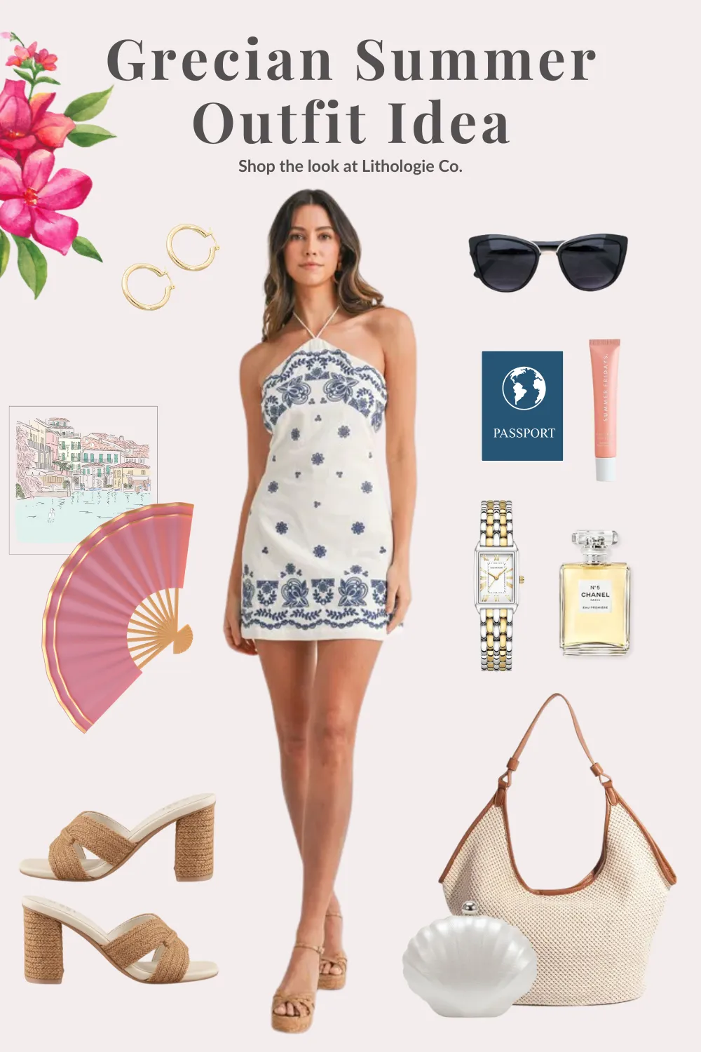 Paritza Embroidered Halter Mini Dress