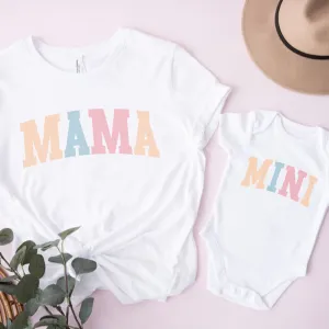 Pastel Mama & Mini College Matching White T-Shirt & Baby Vest nursing tops best deals